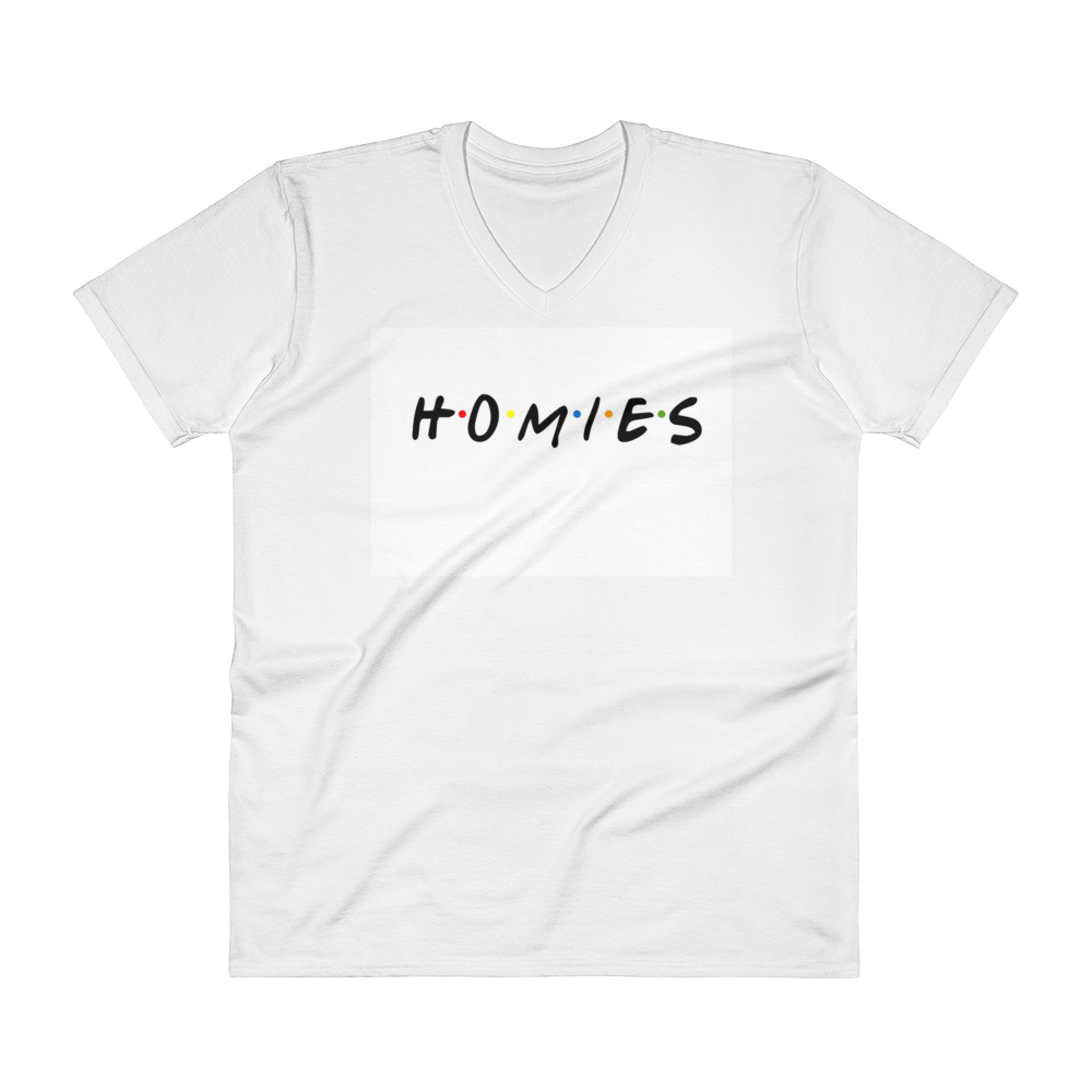 Homies  White V-Neck T-Shirt